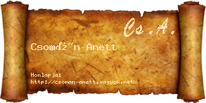 Csomán Anett névjegykártya