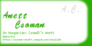 anett csoman business card